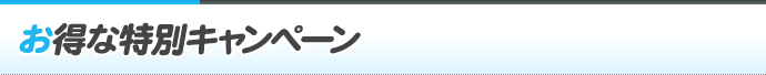 お得な特別キャンペーン